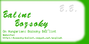 balint bozsoky business card